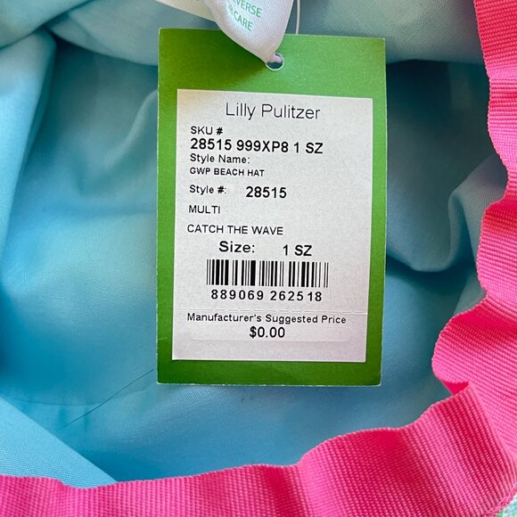 New Lilly Pulitzer Catch The Wave Multi Hat Beach Sun NWT main image 10